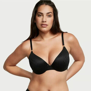 NWT VERY SEXY Icon‎ by Victoria's Secret Push-Up Demi Bra - Black Lace - 36DDD